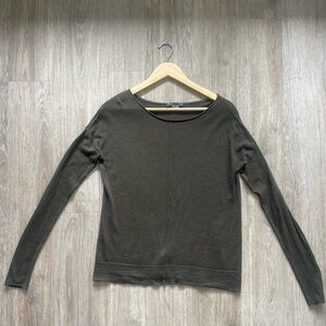 Vince Olive Green Lightweight Knit Long Sleeve Top Size S
